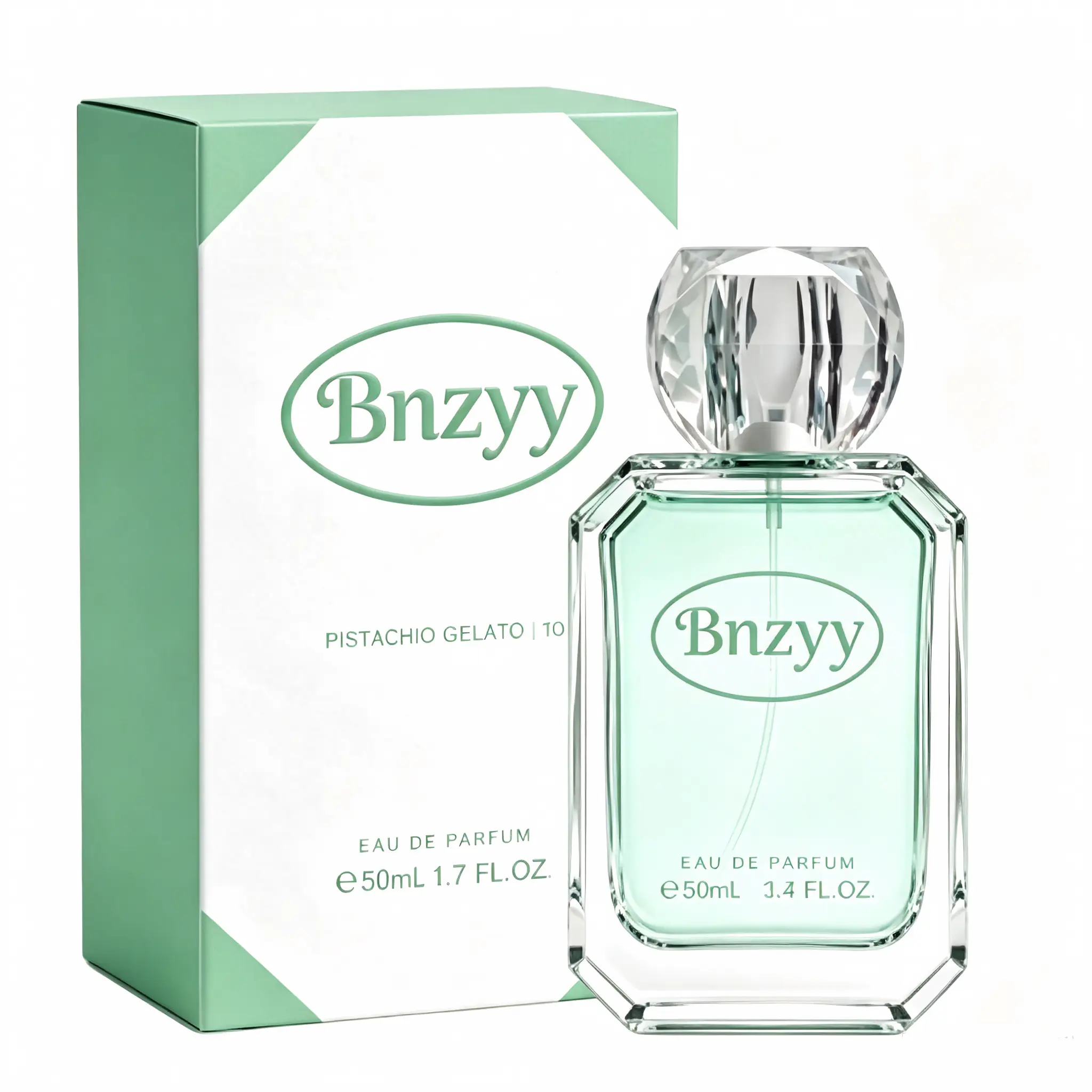 Bnzyy Pistachio Gelato Eau de Parfum, Nutty Creamy Pistachio Ice Cream Gourmand Perfume, Fresh Balanced Sweet Scent Unisex Fragrance,50ml