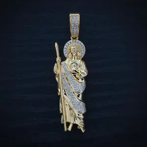 Iced San Judas Pendant - Gold
