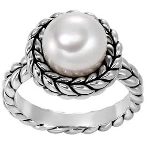 JAI Sterling Silver Cultured Freshwater Pearl Ring