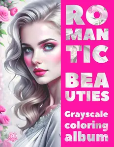 ROMANTIC BEAUTIES – Grayscale coloring album with elegant female Portraits for your Pleasure and Relax | for adults, admirers of Beauty and Nature (Colorful Adventures)