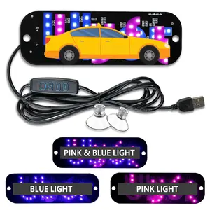 Three Mode Car LED Light Sign, USB Powered Dual Color LED Display, Adjustable Brightness, and Blue Lights, Suitable for All Vehicles, Car Accessories