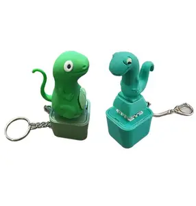 Decompression button with sound and light, rechargeable lizard, pig, puppy, frog, snake keychain, decompression and sound pendant.