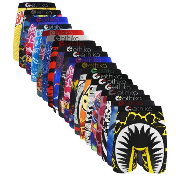 2PCS/3PCS/4PCS Men's boxy underwear with printed pattern, breathable and sporty, high elasticity, sweat absorption, hip lifting, casual sports s-XXXL