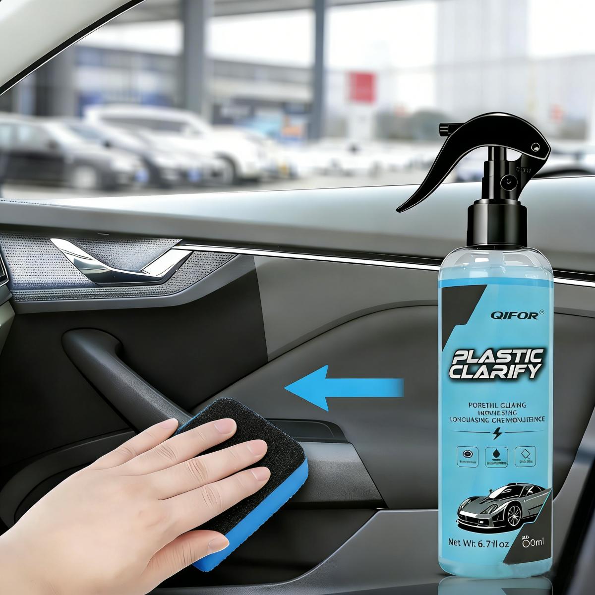 QIFOR Plastic, Trim & Tire Dressing – Restores Faded Plastics, Revives Rubber & Vinyl. User-Friendly Plastic Restorer Auto Detailing Supplies