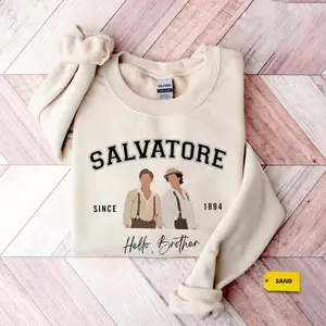 'Hello Brother' Crewneck - Mystic Falls, Virginia - TVD Fan Apparel - Salvatore Brothers Merch - Classic Vampire Diaries Clothing - Perfect Gift for TVD Fans - Comfortable Unisex Sweatshirt Tshirt, Hoodie and Sweatshirt