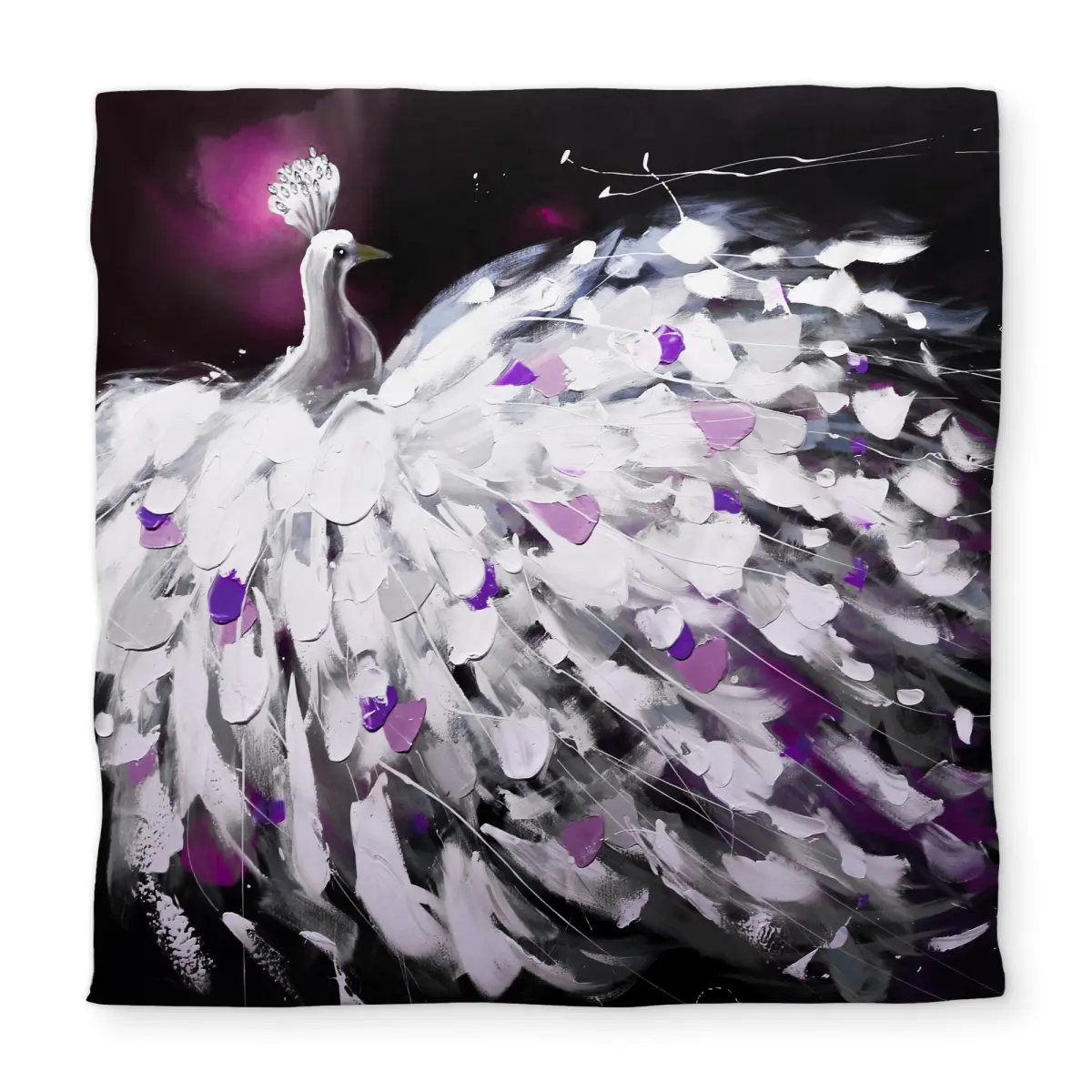360 Stand Queen Size Purple Peacock Bird Motif Printed Duvet Cover - Contemporary, Soft Bedding Textile, Machine Washable, for Stylish Bedroom Soft Furnishings, Motif Duvet Covers, Themed Duvet Covers