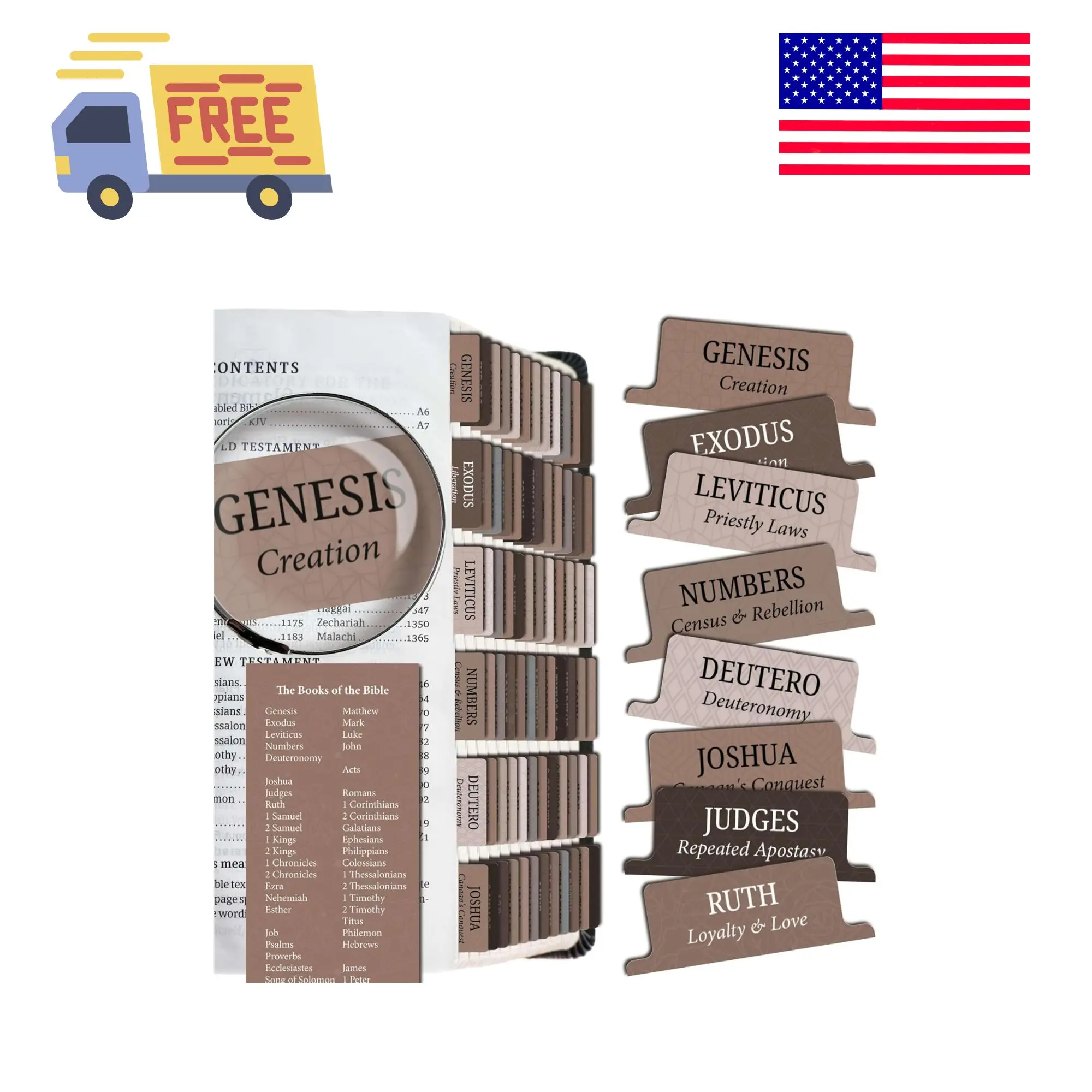 Premium Bible Tabs Tear Resistant – Easy to Apply, Laminated for Durability – Old & New Testament Beaver