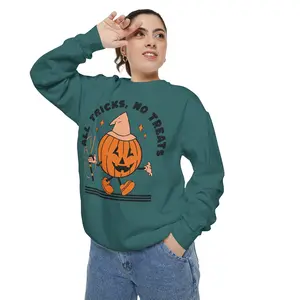 Halloween Sweatshirt, All Tricks No Treats, Spooky Shirt, Fall Apparel, Funny Halloween Jumper, October Clothing, Autumn sweatshirts