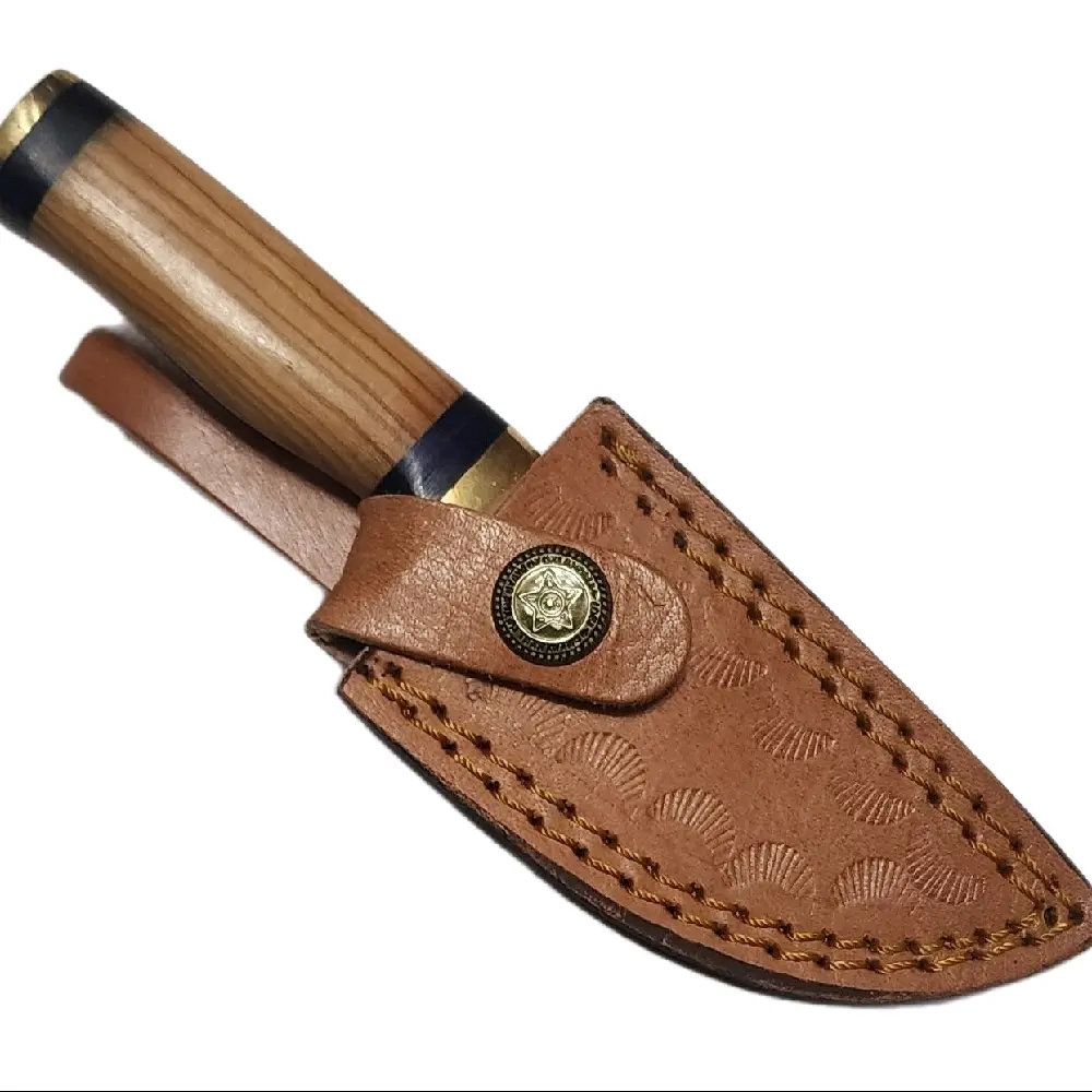 Damascus six inch skinning knife