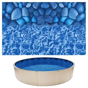VEVOR 18ft Pool Liner, Round Overlap Swimming Pool Liner for 52 in Wall Height, Premium Vinyl, Easy Install with Leak-Proof Patches, Designed for Steel Sided Above-Ground, Outdoor, Boulder Swirl