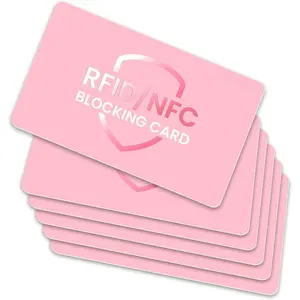 RFID Blocking Card 6 Pack,  Card Protects Entire Wallet for Women, Credit Debit Card Protector, Anti- NFC Contactless Blocker