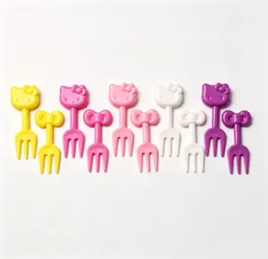 Sanrio Hello Kitty Disposable Forks, 10-Piece Set, Ideal for Fruit Eating, Home & Festive Party Supplies