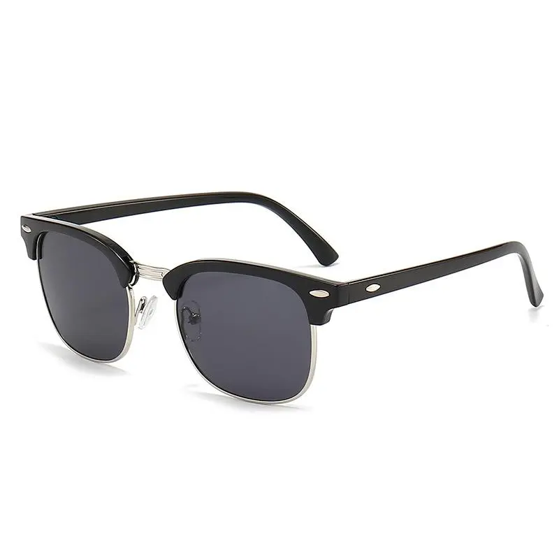 Vintage Retro Rivet Half-Frame Aviator Mirrored Sunglasses for Women, Men's Trendy Casual Shades for Outdoor Sports & Activities, Trendy Casual Sunglasses,summerwins,father'sdaygifts,campingessentials,campinggear