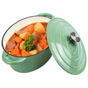 4.5QT Enameled Dutch Oven Pot With Lid, Cast Iron Dutch Oven With Dual Handles For Bread Baking, Cooking, Non-stick Enamel Coated Cookware