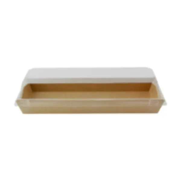 Packnwood 210SUPAP215K 8.5 x 3 in. 14 oz Sushi Box with PET Lid, Kraft - 300 Piece