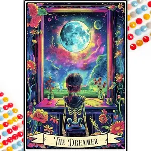 The Dreamer Pattern DIY Diamond Arts Colorful Painting Kit without Frame, DIY 5D Diamond Arts Colorful Painting Kit, Wall Art Decor for Home, Diamond Painting Kits, Diamond Pattern Design