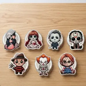 Horror Movie Character MagSafe Phone Grip, Cute Chibi Slasher Phone Holder Stand, Spooky Halloween Kindle Grip, Horror Fan Gift