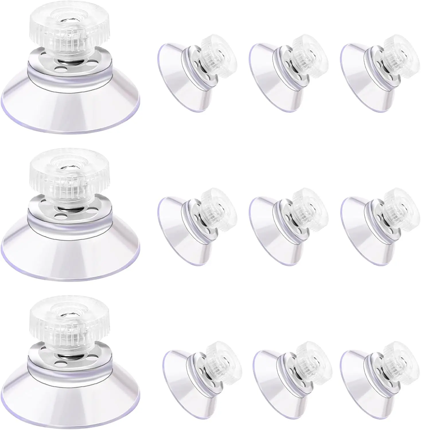 12 Pack Mini Suction Cups,25mm/1'' Suction Cup with M5 Screw Clear PVC Sucker Pads Extra Strong Sucker Suction Cup Glass Suction Holder with Screw Nut for Bathroom Wall, Window, Car Shade