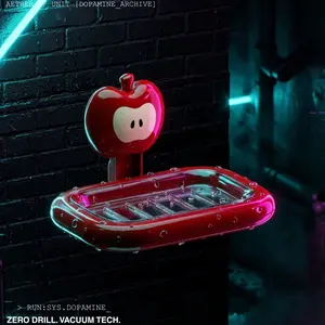 [CYBER Drop] AETHER RED FRUIT HOOK - Vacuum Suction, No-Drill Wall Mount [Limited]