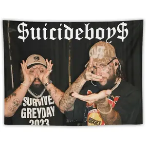 Rap Suicide Hip Hop Boys Tapestry, Rapper Poster Party Banner, Funny Novelty Graphic Wall Hanging Backdrop, Hip Hop Decor For Room Home Party tiktokshopspringglowup