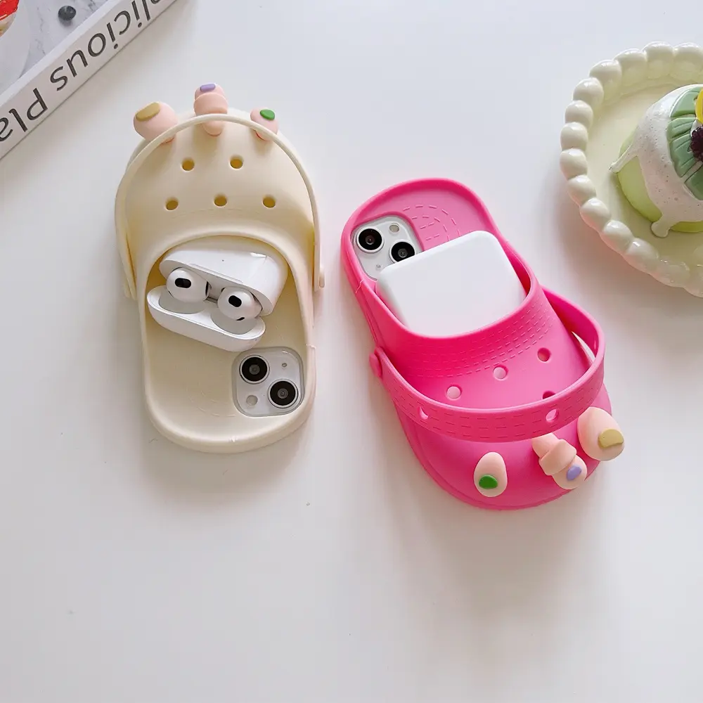 3D Funny Exposed Toes Beach Slippers Smartphone Case for iPhone 12-17 Pro Max, Handheld Cellphone Devices Soft Silicone Shockproof Casing, Summer Themed Cover