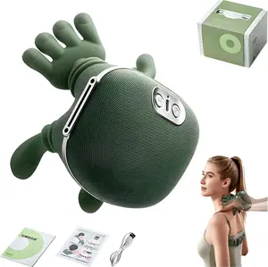 Neck and Shoulder Massager Green Cervical & Trapezius Massager with Advanced Kneading Technology Hot Compress Electric for Deep Muscle Relaxation