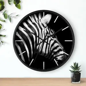 Unique Wall Clock Monochrome Portrait of ZEBRA Clock - Living Room Clock - Large 10.5" Wall Clock - Home Décor Clock,Office Gift,Gift Unique
