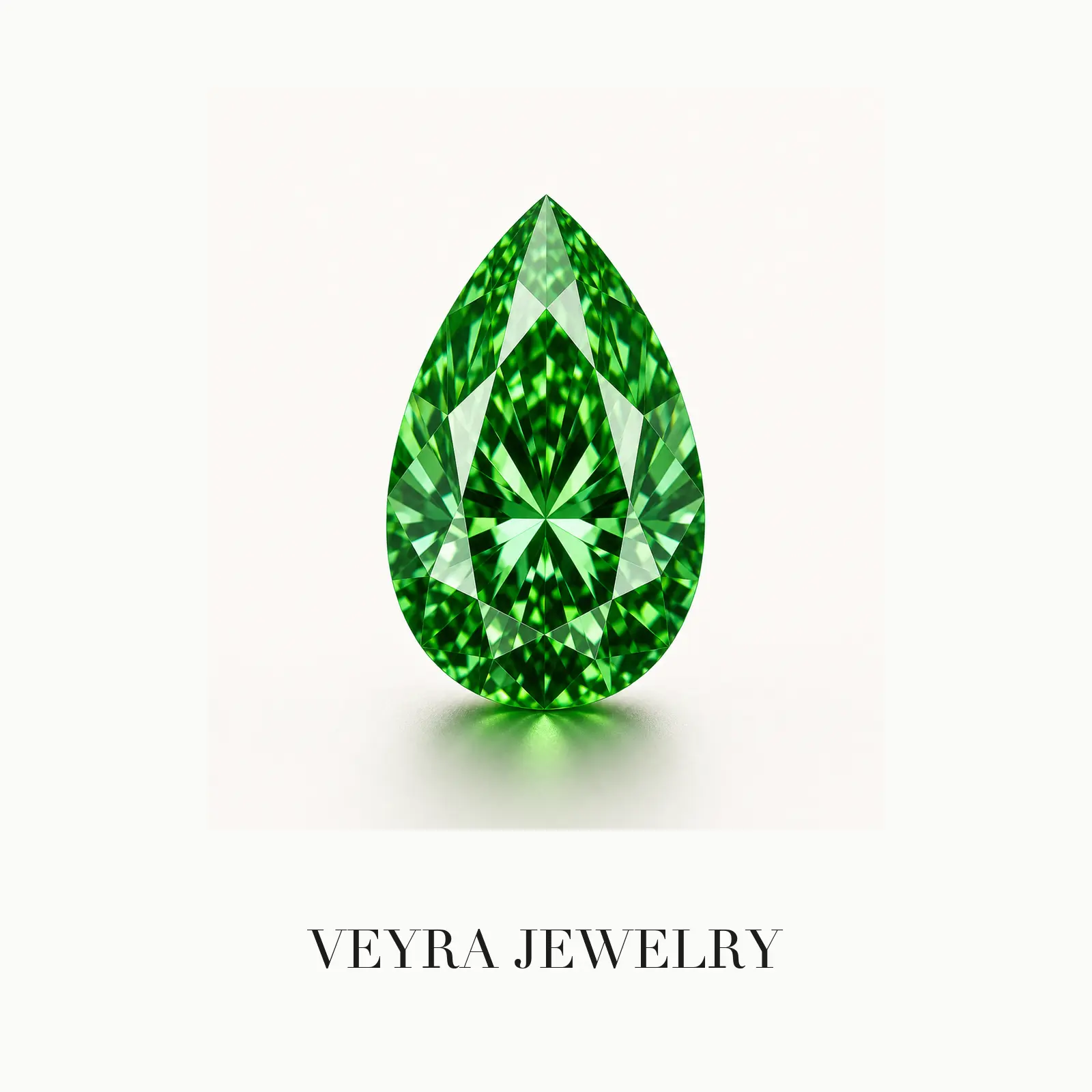 Green Pear Cut Moissanite Loose Stone, 2–5ct Teardrop Gem, VVS1 Clarity, Traceable GRA Certificate for Statement Rings & Custom Jewelry