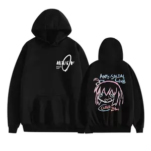 Bocchi The Rock Anime Hitori Gotoh Merch Hoodie Y2K Pullover Tracksuit Long Sleeve Hooded Sweatshirt Jacket Anti Social Club Design for Fans