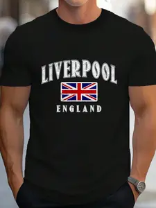 100% Cotton T-Shirt Liverpool England Souvenir T-Shirt Tourism Tourist Gift From T-Shirt Women's Men's Graphic Tee Crew Neck summer vacation Tops