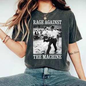 Bernie Sanders,Fight Oligarchy Tour Shirt, Political Activism T-Shirt,1963 Arrest Photo, Rage Against The Machine, Resistance Tee,Anti Trump.
