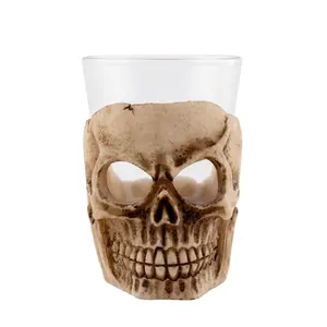 BarConic® Ceramic Skull Shot Glass, 2oz Glassware Drinkware for Kitchen & Bar Use