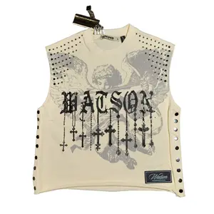 WATSON ALL ANGELS CREAM CUTOFF TSHIRT