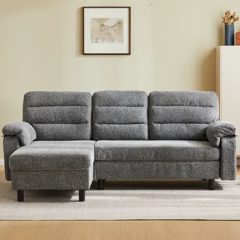 Sweetcrispy Modern 2-Seat Corduroy Recliner Loveseat Couch for Living Room - Removable Cover, Spring Cushions, Sturdy Solid Wood Frame, Cozy Textured Fabric, Easy Setup for Small Spaces, Two Seats