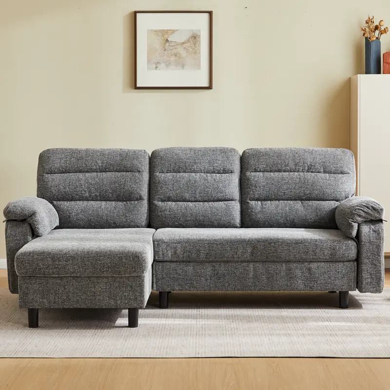 Sweetcrispy Modern 2-Seat Corduroy Recliner Loveseat Couch for Living Room - Removable Cover, Spring Cushions, Sturdy Solid Wood Frame, Cozy Textured Fabric, Easy Setup for Small Spaces, Two Seats
