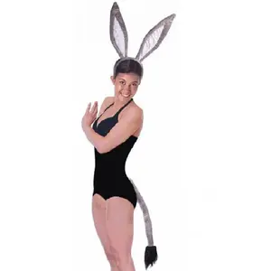 Jumbo Gray Donkey Set - Ears & Tail - Costume Accessories - One Size