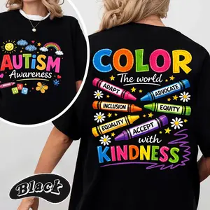 Autism Awareness Shirt: 2-sided Print, SPED Teacher T-shirt, Special Education Shirt, Brushstroke Autism Shirt, ADHD Autism Mom Gift