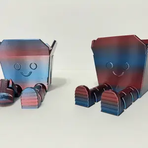 Articulated Takeout Box with Legs - Fun Decorative Storage for Pens & More”