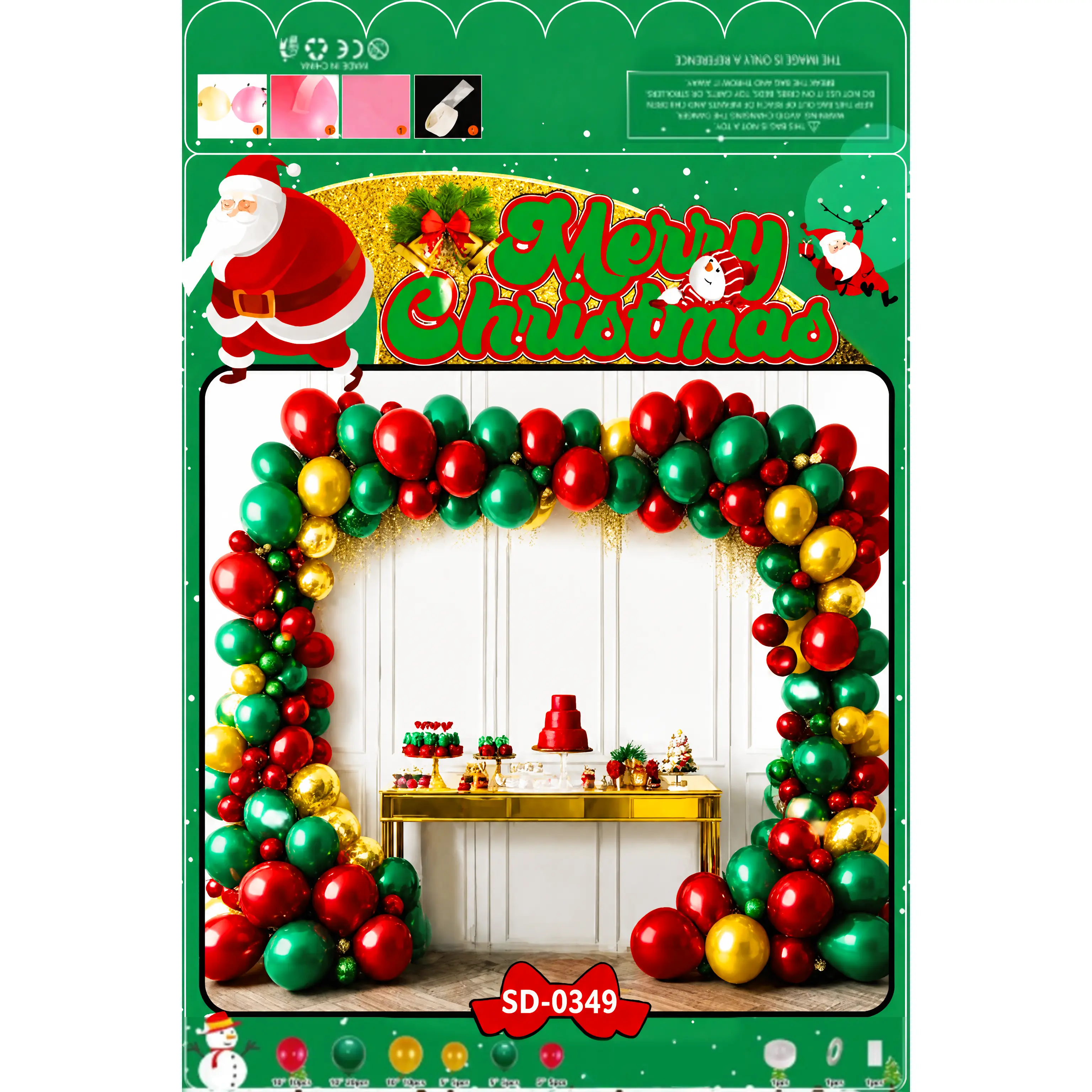 Balloon Arch Set - Classic Christmas Cheer F07M2-11 SD-0349 Balloon Arch Set - Classic Christmas Cheer F07M2-11 SD-0349