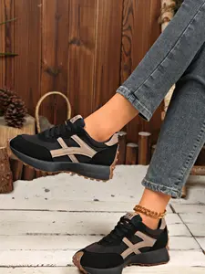 Women's Fashion Thick Sole Sports Shoes, Breathable Walking Shoes, Comfort Support, Casual All-Season Footwear for Daily Wear & Gym Use