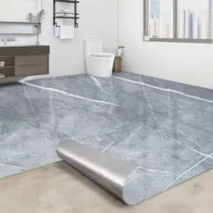 Self-Adhesive Thick Wall Paper Roll, DIY Removable Marble Floor Sticker, Waterproof Oilproof Wear-Resistant, Kitchen Bathroom Corridor Decor