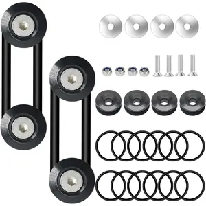 Bumper Quick Release Quick Release Bumper Clips Front Rear Bumper Fastener Kit Compatible for Universal Car Bumper (Black 4 x Release Tabs with 12 x O-Ring Fastener