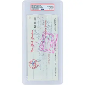 Willie Randolph New York Yankees Autographed Check from September 15, 1978 - PSA 84942941 - Fanatics Authentic Certified