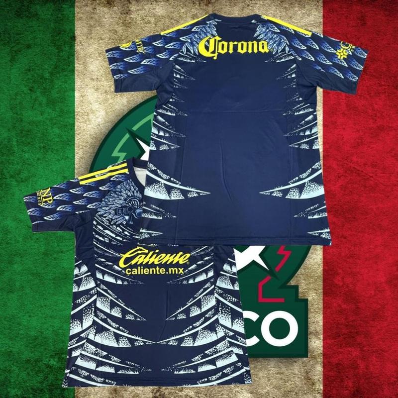 25 26 Mexico LIGA MX Club America Home Yellow Short Sleeve Soccer Jersey Fans Version Breathable