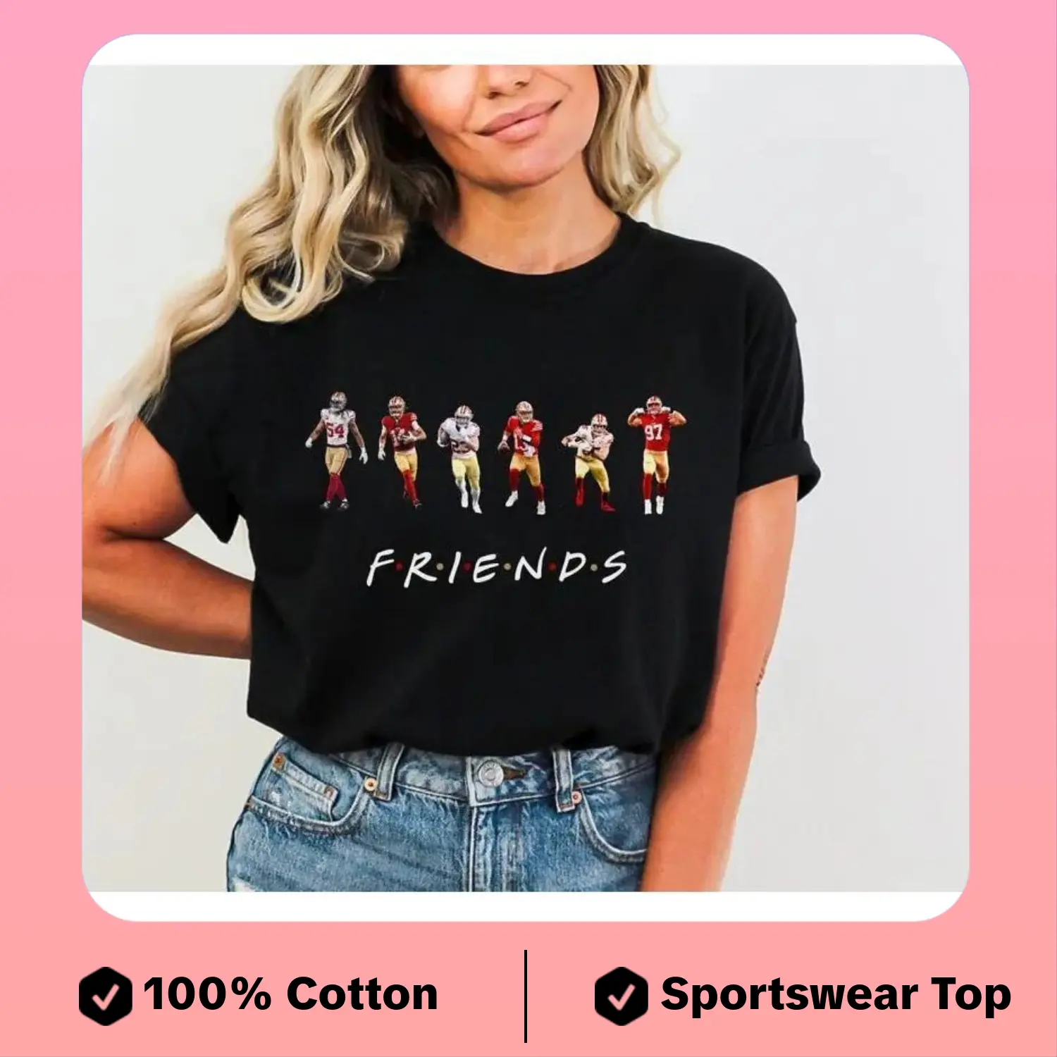 Men's Short-Sleeve Sports T-Shirt & Hoodie - Fan Apparel for Purdy, Kittle, Warner, McCaffrey, Pearsall Fans - Niners Gift for Friends