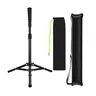 Hikeen Portable Rubber Tall Batting Tee Baseball Training Equipment - Adjustable Tripod Sturdy Base, Portable and Foldable Design, Easy Installation, Thick Metal Tube, Twist Lock, Includes Carry Bag, Backyard Home Use for Adults