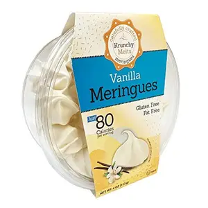 Krunchy Melts Original Meringue Cookies | Vanilla Flavor | Only 80 Calories Per Serving | Fat Free, Gluten Free, Dairy Free (4 Oz)