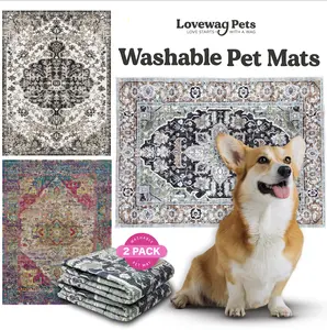 Lovewag Pets Washable Dog Pads - Pack of 2, Eco-Friendly & Leak-Proof Design, Multi-Design Options: Sage Forest,  Bohemian Jewel, Moonlit Night, 16" x 24" & 36" x 48"