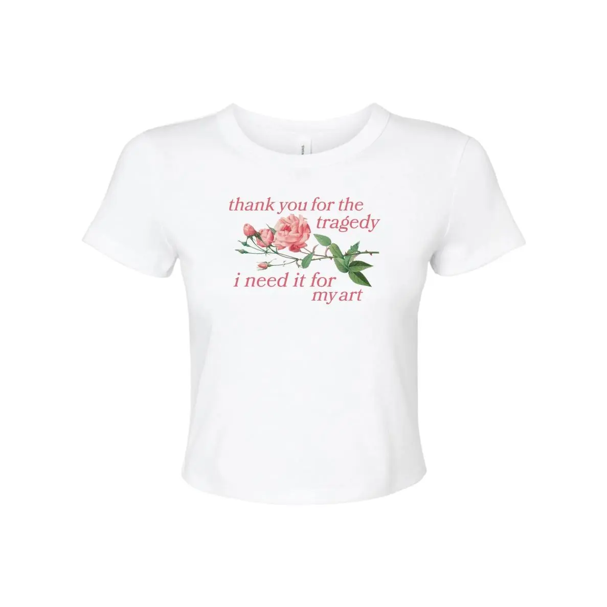 Tragedy For Art Edgy Micro Rib Baby Tee – Fitted Aesthetic T-Shirt, Aesthetic Crop Top, Y2K Baby Tee