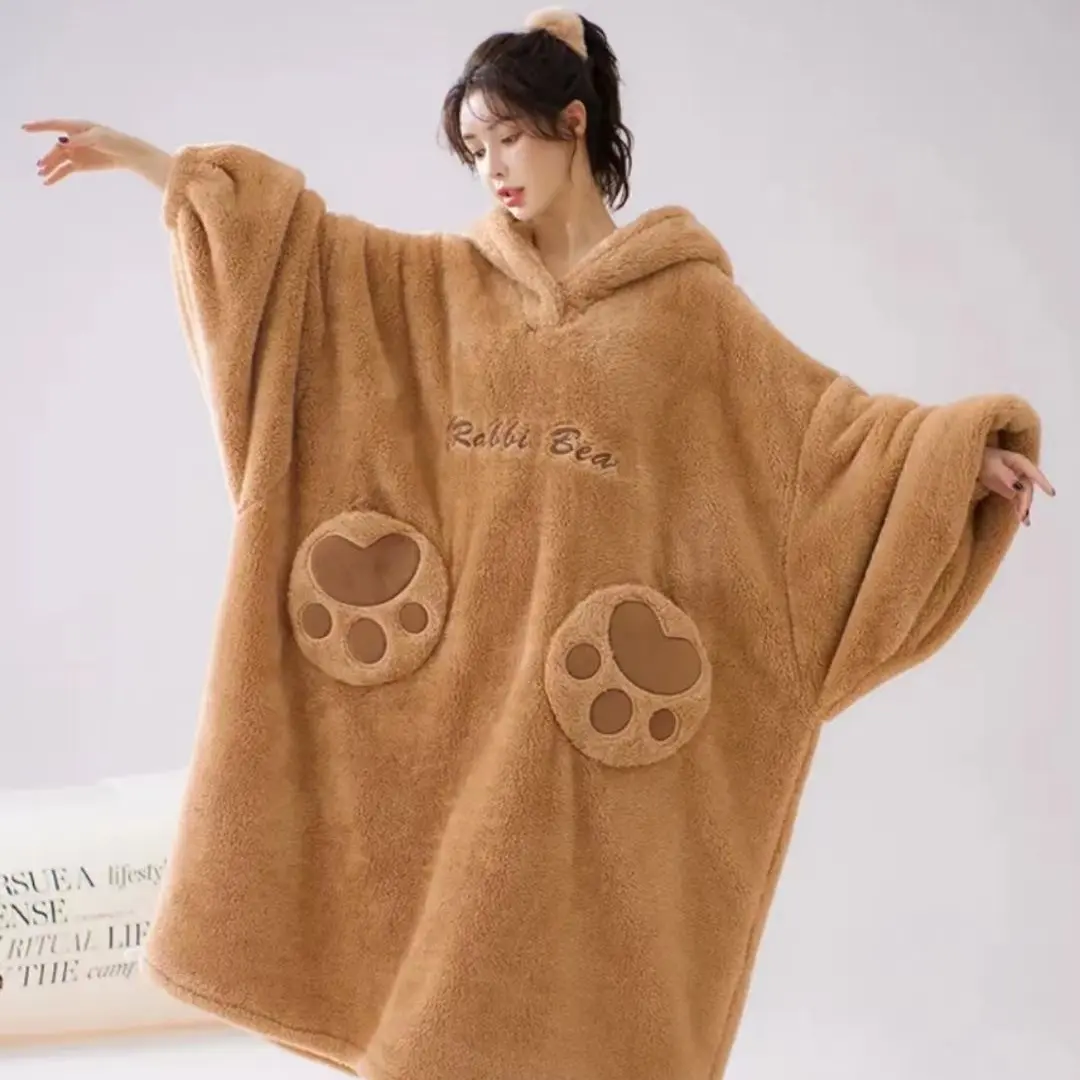 Brown teddy bear can wear blanket lazy c